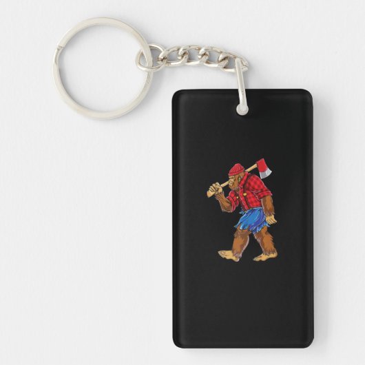 Bigfoot Lumberjack T shirt Sasquatch Carpenter Man Sleutelhanger (Voorkant)