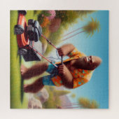 Bigfoot maaien legpuzzel (Horizontaal)