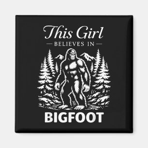 Bigfoot meisje gelovige sasquatch cryptid bos magneet