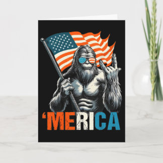 Bigfoot Merica Rock Amerikaanse Vlag Patriottisch  Kaart