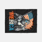 Bigfoot Merica Rock Amerikaanse vlag Patriottische Fleece Deken (Voorkant (Horizontaal))
