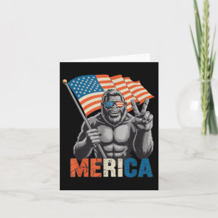 Bigfoot Merica Rock Amerikaanse vlag Patriottische Kaart