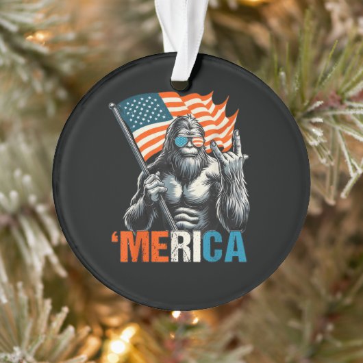 Bigfoot Merica Rock Drapeau Américain (Arbre)