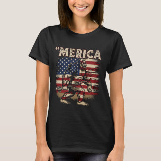 Bigfoot Merica Rock - Patriottische 4th of July Sa T-shirt