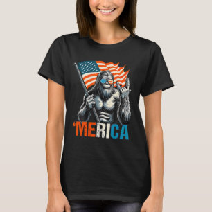 Bigfoot Merica Rock Usa Amerikaanse Vlag 4 juli T-shirt