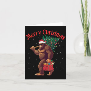Bigfoot Merry Christmas Tree Lights Sasquatch Xmas Kaart