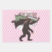 Bigfoot Merry Kerstmis Inpakpapier Vel (Voorkant 3)