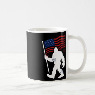 Bigfoot met Amerikaanse vlag Funny 4th of July voo Koffiemok