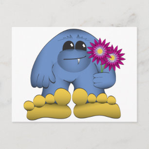 Bigfoot met bloemen briefkaart