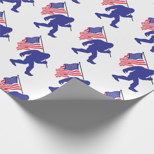 Bigfoot met de Amerikaanse vlag Cadeaupapier (Hoek)