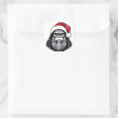 Bigfoot met een kerstmuts vierkante sticker (Tas)