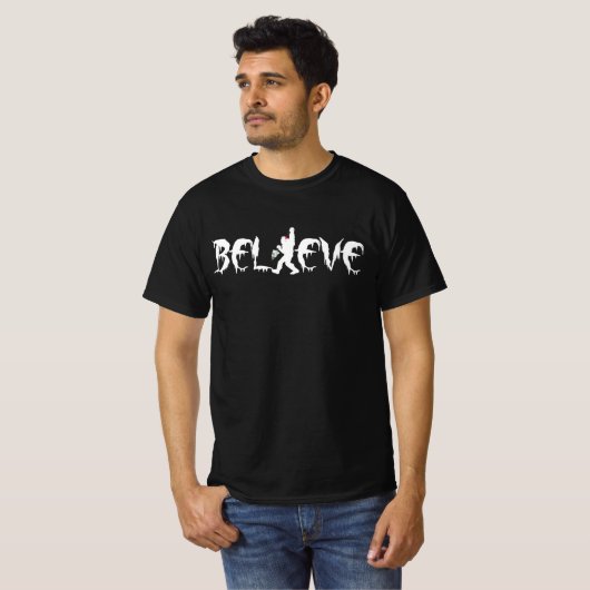 Bigfoot met kerstbomen t-shirt (Voorkant volledig)