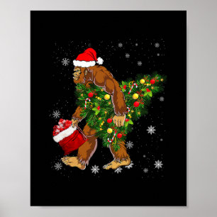 Bigfoot met kerstboom sasquatch believer poster