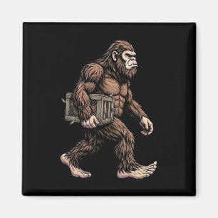 Bigfoot met kippenkrat Sasquatch-boerderij humor Magneet