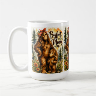 Bigfoot Moeder Waterverf Bos Sasquatch Mama Koffiemok
