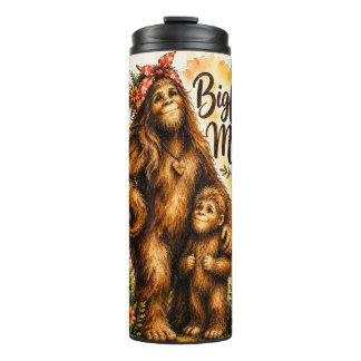 Bigfoot Moeder Waterverf Bos Sasquatch Mama Thermosbeker