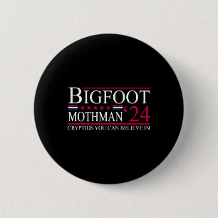 Bigfoot Mothman 2024 President Verkiezingen Ronde Button 5,7 Cm