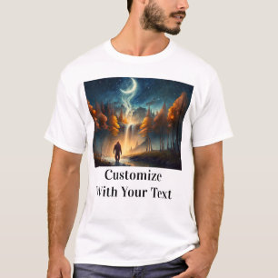 Bigfoot Night Bossen Stars Moon T-shirt