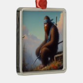 Bigfoot Ninja Metalen Ornament (Rechts)