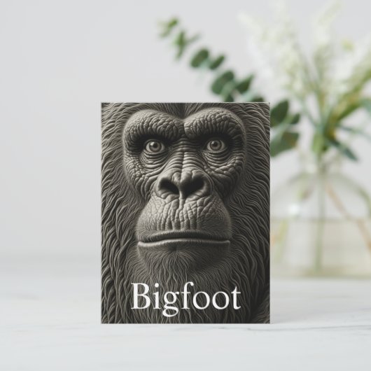 Bigfoot of Sasquatch Close Up Face Briefkaart (Staand voorkant)