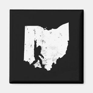 Bigfoot Ohio State Kaart Sasquatch Mannen Vrouwen Magneet