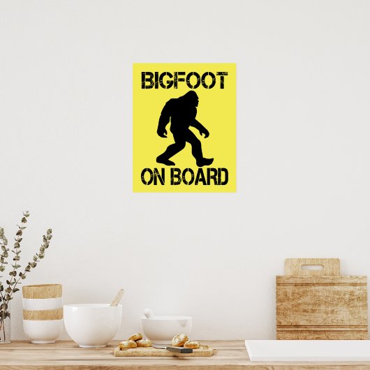 Bigfoot on board - Funny Bigfoot Poster (Keuken)