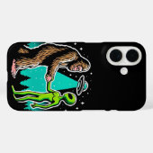 Bigfoot ontmoet buitenaards wezen Case-Mate iPhone case (Achterkant (horizontaal))