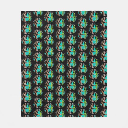 Bigfoot ontmoet buitenaards wezen fleece deken (Voorkant)