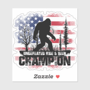 Bigfoot Onverslagen Kampioen Hide & Seek Amerikaan Sticker