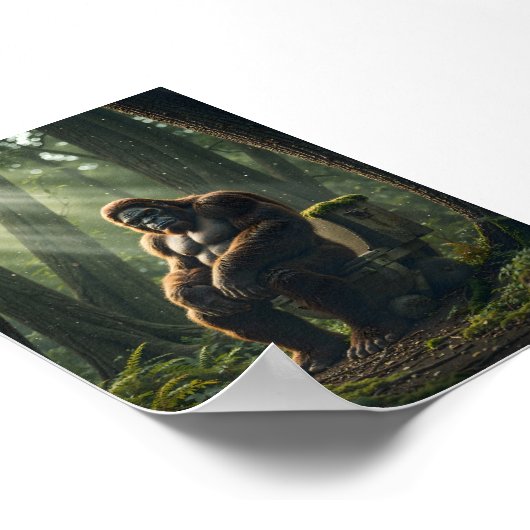 Bigfoot op de wc in het Bos Poster (Hoek)