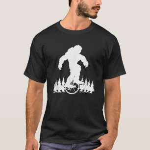 Bigfoot op eenwielfiets Schattige eenwieler Yeti F T-shirt