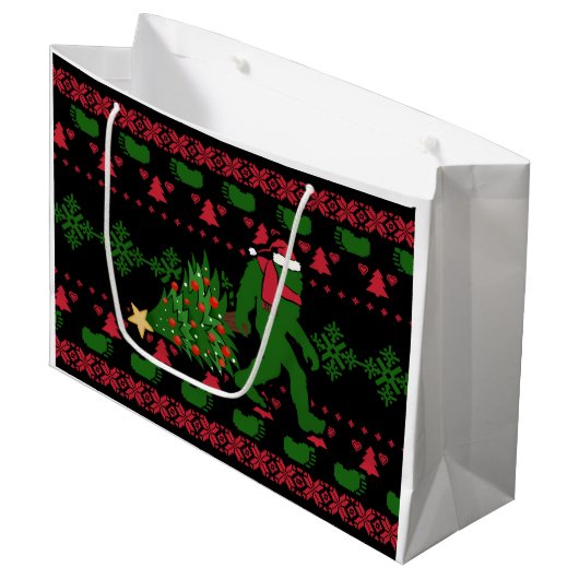 Bigfoot op messing background groot cadeauzakje (Voorkant Gekanteld)