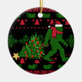 Bigfoot op messing background keramisch ornament (Voorkant)