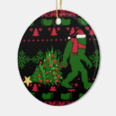 Bigfoot op messing background keramisch ornament (Links)