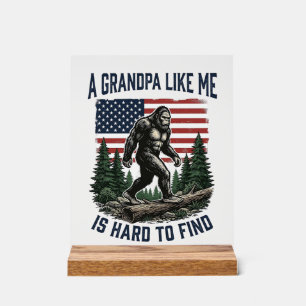 Bigfoot Opa Vintage Amerikaanse Vlag Shirt Ontwerp Acryl Bord