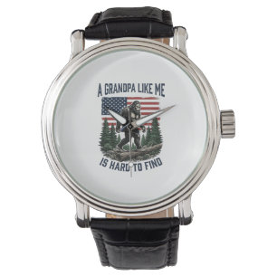 Bigfoot Opa Vintage Amerikaanse Vlag Shirt Ontwerp Horloge