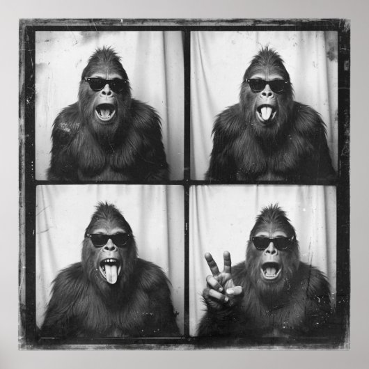 Bigfoot Ou Sasquatch Photo Booth Poster Art Print (Devant)