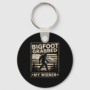 Bigfoot Pakte Mijn Wiener Usa Vlag Grappig Sasquat Sleutelhanger