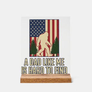 Bigfoot Papa Vintage Amerikaanse Vlag Shirt Ontwer Acryl Bord