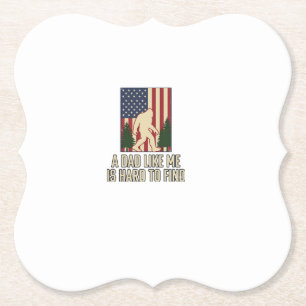 Bigfoot Papa Vintage Amerikaanse Vlag Shirt Ontwer Kartonnen Onderzetters