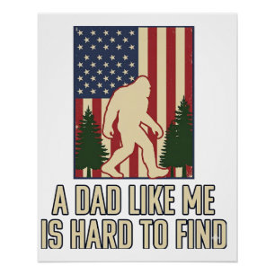 Bigfoot Papa Vintage Amerikaanse Vlag Shirt Ontwer Perfect Poster