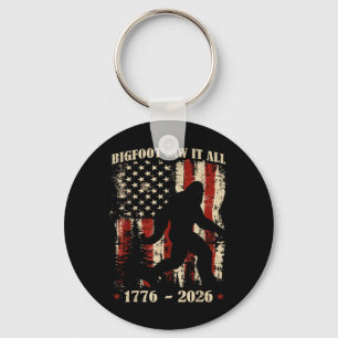 Bigfoot Patriottisch 250 Jaar Amerikaans USA 4e Va Sleutelhanger