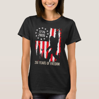 Bigfoot Patriottisch 250 Jaar Vrijheid Amerikaans T-shirt