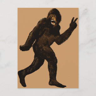 Bigfoot Peace Sign Briefkaart