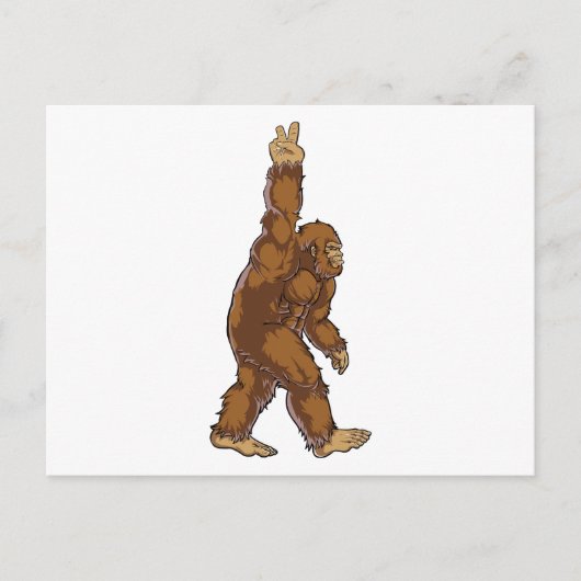Bigfoot Peace Sign Briefkaart (Voorkant)
