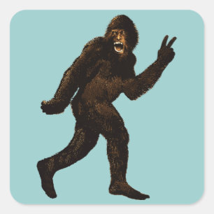 Bigfoot Peace Sign Vierkante Sticker