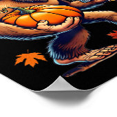 Bigfoot Pilgrim Hat Turkey Day Pumpkin Thanksgivin Poster (Hoek)