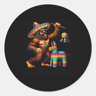 Bigfoot Piñata Cinco De Mayo Mexicaanse Sasquatch Ronde Sticker