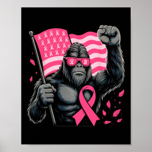 Bigfoot Pink Ribbon Borstkanker Awareness Month Poster