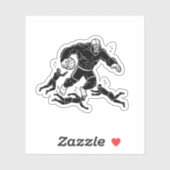 Bigfoot playing Underwater Rugby Sticker (Vel)